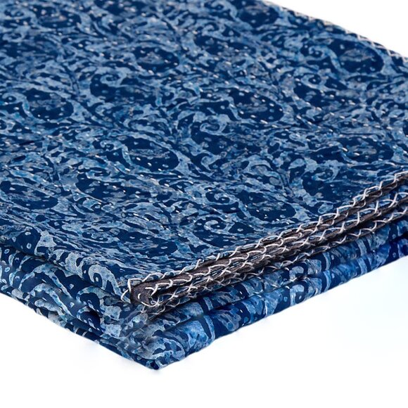 Taj Hotel Home Decor Kantha Cotton Throw | 1-Piece | Multicolor | 50"x70" - Picture 3 of 3